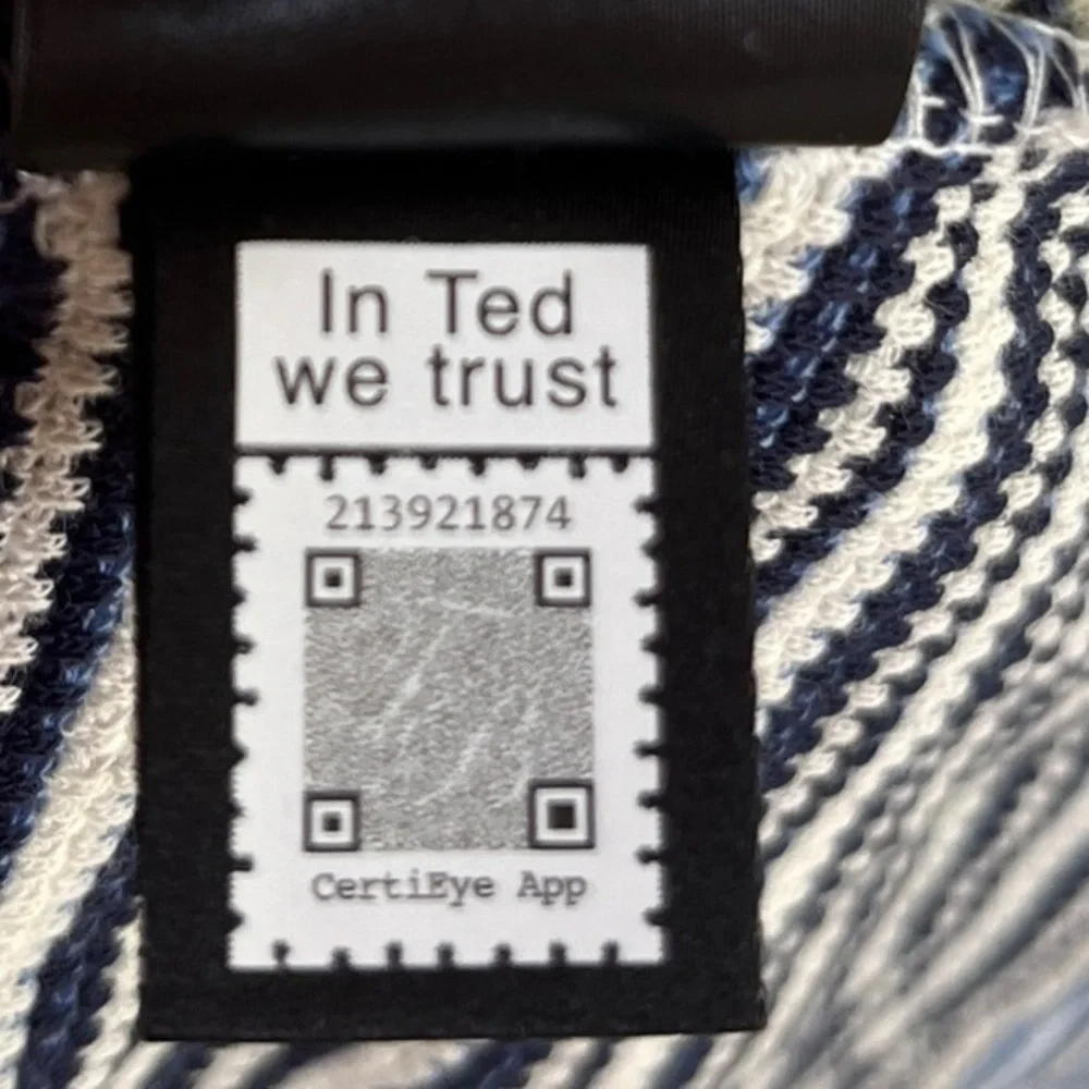 Ted Baker Cotton Blend Textured Stripe Relaxed Fit Quarter Zip Polo Shirt, NWT‎